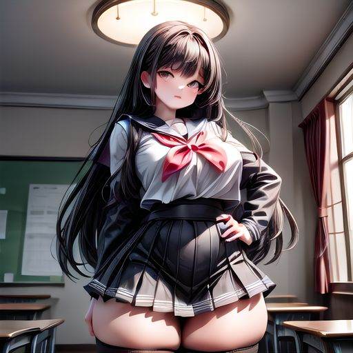 ぽっちゃり彼女　セーラ服姿