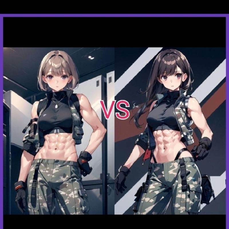 치어리더 🎤군인 소녀 
VS
치어리더 🎤군인 소녀치