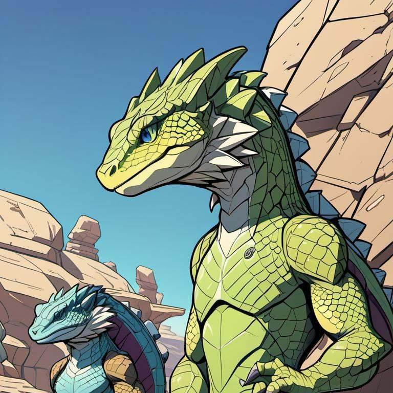 три фурри ящерира