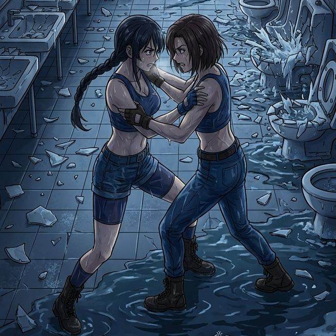 코바야카와 미유키 VS 츠지모토 나츠미 레슬링