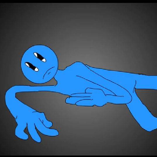 upset blue guy