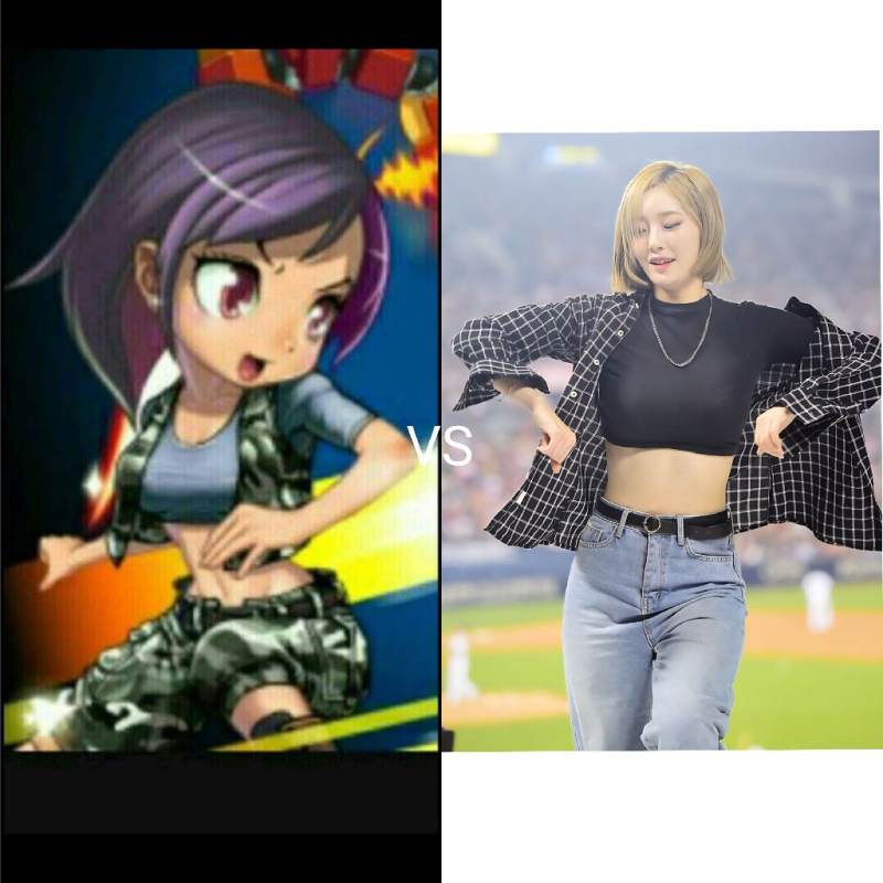 군인 소녀 치어리더 VS 서현숙 치어리더 레슬링