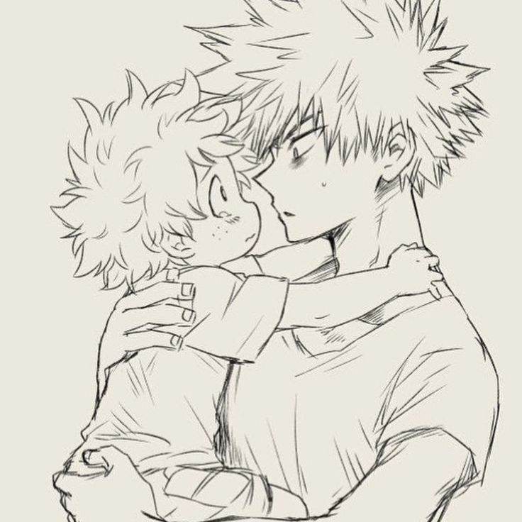 Deku(niño) y Bakugo