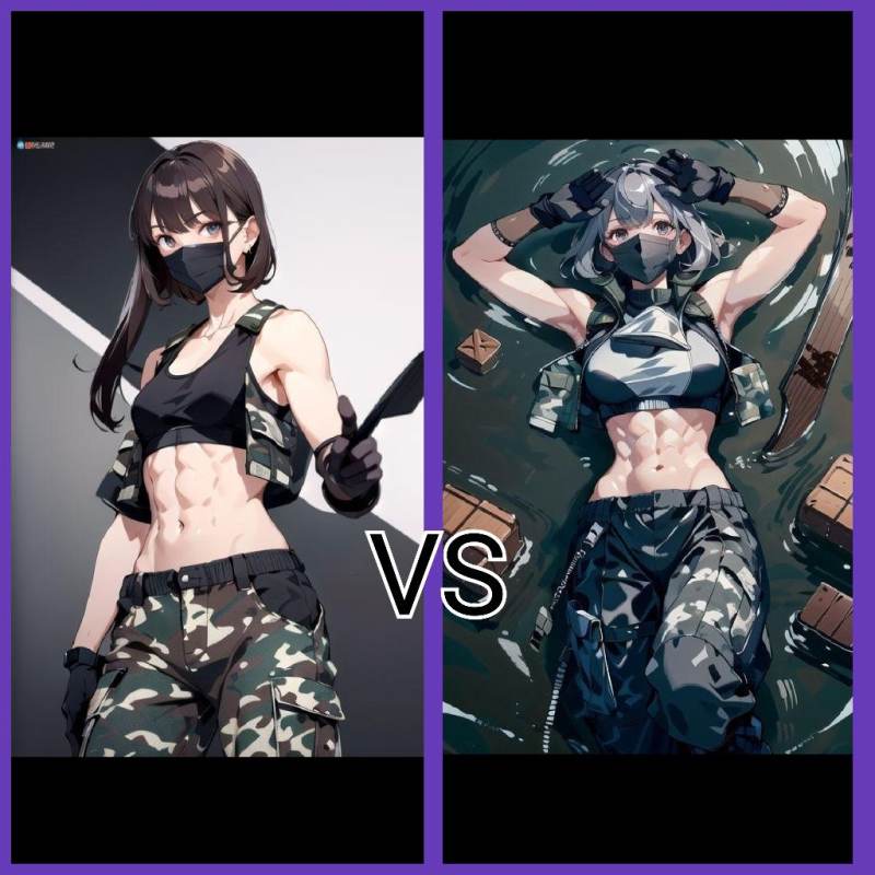 너를 일찐 치어리더 군인 소녀 VS 치어리더 군인 소녀