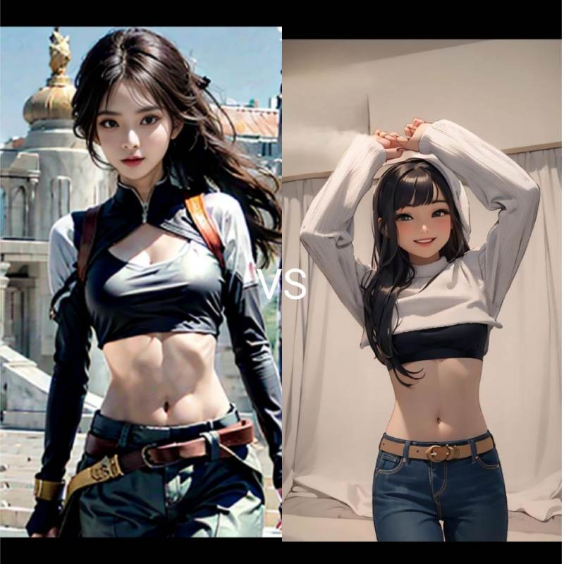 인찔치어리더 눈알 날카롭게 VS 치어리더 눈알 날카롭게