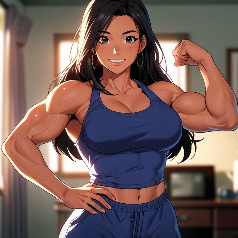 Cute, shy Muscle Girlfriend