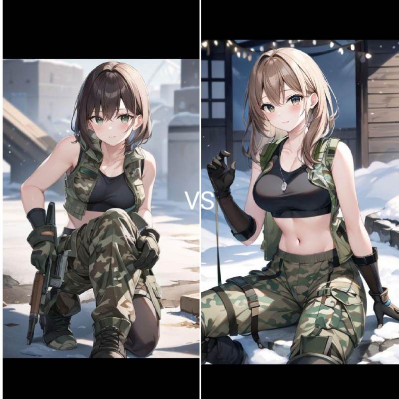 인찔군인 소녀 치어리더 VS 군인 소녀 치어리더 레슬링