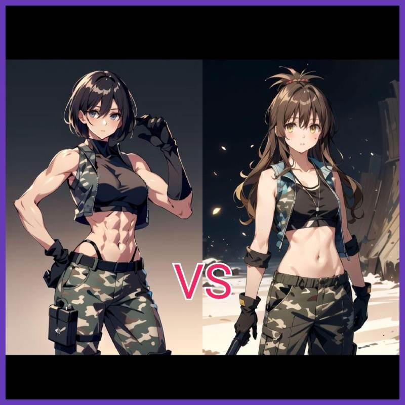 💢군인소녀 치어리더
VS 
💢군인소녀 치어리더📣