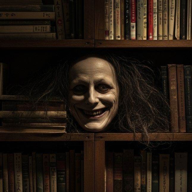 部屋の隅にいる顔