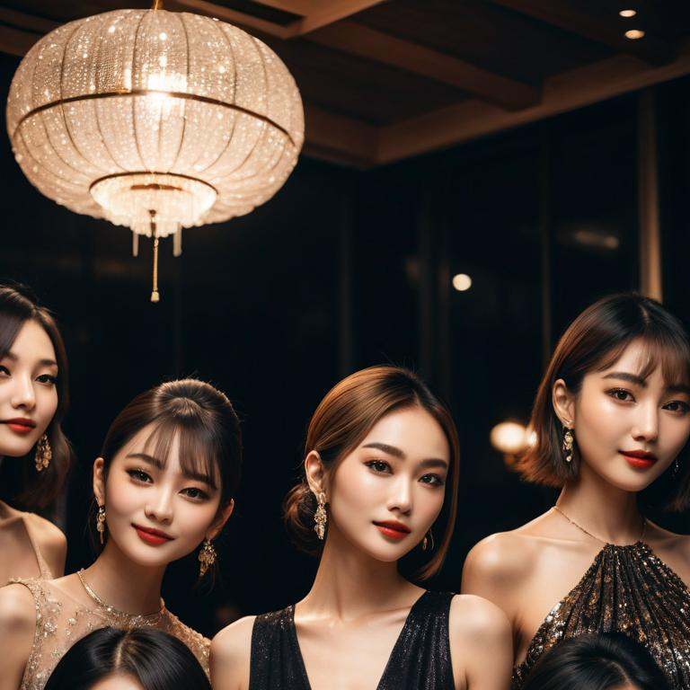 Пять девушек на вечеринке