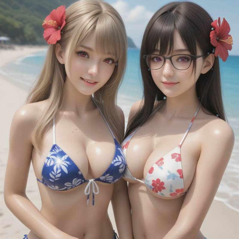 海水浴女子 はるか、あすか