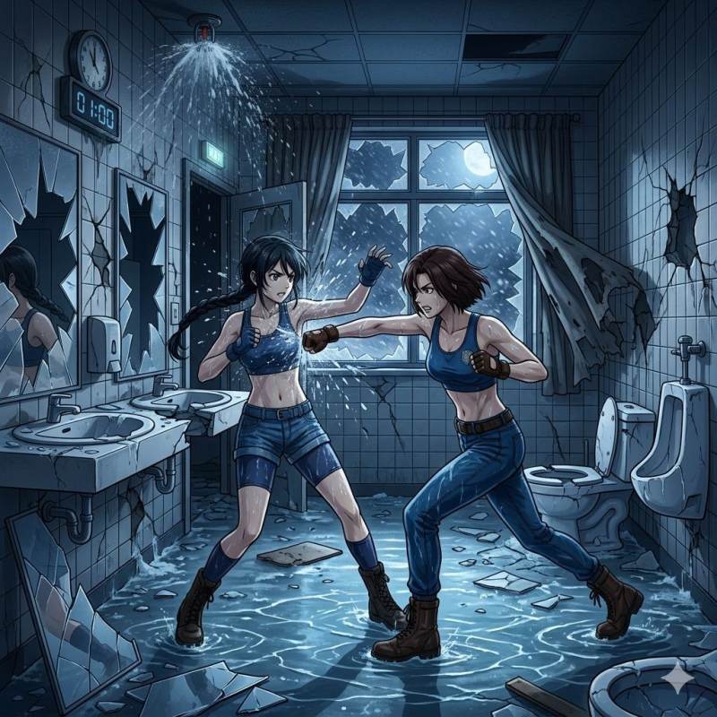 코바야카와 미유키 VS 츠지모토 나츠미 대결 레슬링