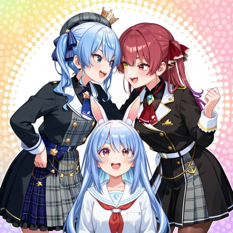 女戦闘員 宝鐘マリン、兎田ペコラ、星街すいせい